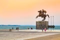 Alexander the Great statue at Thessaloniki city embankment Greece Royalty Free Stock Photo