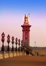 The Alexander III Bridge across Seine river in Paris, France Royalty Free Stock Photo