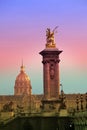 The Alexander III Bridge across Seine river in Paris, France Royalty Free Stock Photo