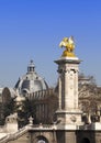 The Alexander III Bridge across Seine river in Paris, France Royalty Free Stock Photo