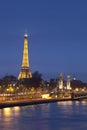 Alexander III bridge and Eiffel tower, Paris Royalty Free Stock Photo