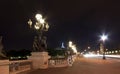 The Alexander III bridge at night - Paris Royalty Free Stock Photo