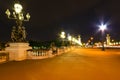 The Alexander III bridge at night - Paris, France Royalty Free Stock Photo