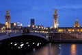 The Alexander III bridge at night. Paris, France Royalty Free Stock Photo