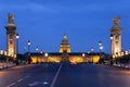 The Alexander III bridge at night. Paris, France Royalty Free Stock Photo