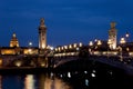 The Alexander III bridge at night. Paris, France Royalty Free Stock Photo