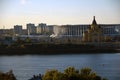 Alexander Nevsky cathedral and sports arena Nizhny Novgorod, Russia. Royalty Free Stock Photo