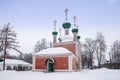 Alexander Nevsky Church in Pereslavl Zalessky town in winter, Russia
