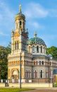 Alexander Nevsky Eastern Orthodox cathedral at Kilinskiego street in historic industrial city center of Lodz old town in Poland