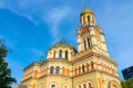 Alexander Nevsky Eastern Orthodox cathedral at Kilinskiego street in historic industrial city center of Lodz old town in Poland