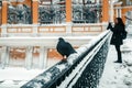 Alexander Nevsky lavra at frosty winter day. North Prosforny building, Russia. Saint Petersburg.