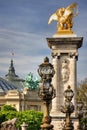 Alexander's third bridge and Petit Palais in Paris Royalty Free Stock Photo