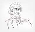 Alexander Vasilyevich Suvorov was a Russian generalfamous Russian vector sketch isolated