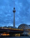 Television Tower by night, Alexanderplatz, Berlin, Germany Royalty Free Stock Photo