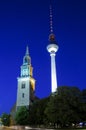 Alexanderplatz in Berlin at night