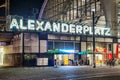 Alexanderplatz at night in Berlin
