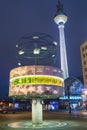 Alexanderplatz at night in Berlin