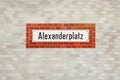 Alexanderplatz subway sign