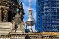 Alexanderplatz tower between the towers of Berlin Cathedral