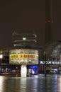 Alexanderplatz and world time clock in berlin at night Royalty Free Stock Photo