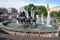 Alexanders Garden in Moscow. Horse fountaint