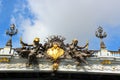 Alexandr 3 bridge (Pont Alexandre-III). Paris, France Royalty Free Stock Photo