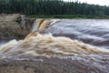 Alexandra Falls tumble 32 meters over the Hay River, Twin Falls Gorge Territorial Park Northwest territories, Canada. Long exposur Royalty Free Stock Photo