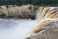 Alexandra Falls tumble 32 meters over the Hay River, Twin Falls Gorge Territorial Park Northwest territories, Canada. Long exposur Royalty Free Stock Photo