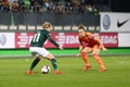 Alexandra Popp of VfL Wolfsburg against a opponent Royalty Free Stock Photo