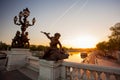 Alexandre III bridge against sunset in Paris, France Royalty Free Stock Photo