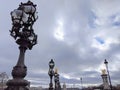Street lantern of the bridge Alexander III, Paris, France Royalty Free Stock Photo