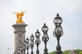 Alexandre III bridge and Invalides historical architecture Paris France Royalty Free Stock Photo