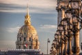 Alexandre III bridge with Invalides in Paris, France Royalty Free Stock Photo