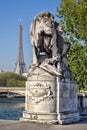 Alexandre III bridge in Paris against Eiffel Tower, France Royalty Free Stock Photo