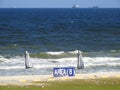 Alexandria beach, the shore with waves and sand, for holiday summertime for the people to have fun in their holidays, with the Royalty Free Stock Photo