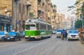 The trams in El Labban neighborhood of Alexandria, Egypt Royalty Free Stock Photo