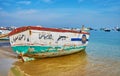 The shabby boat, Alexandria, Egypt Royalty Free Stock Photo