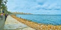 Panorama of Mediterranean coast, Alexandria, Egypt