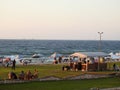 Alexandria, Egypt, September 9 2022: Alexandria beach, with people on the shore having fun and enjoying their holiday summertime, Royalty Free Stock Photo
