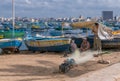 ALEXANDRIA, EGYPT - September, 30, 2008: Egyptian fishermen in A Royalty Free Stock Photo