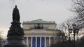 Alexandrinsky Theater in the center of St. Petersburg monument to Catherine II