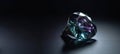 Alexandrite is a rare precious natural stone on a black background. AI generated. Header banner mockup with space