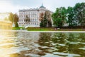 Alexandrovsky or Alexander passage. View from the Black Lake Park.