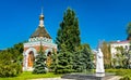 Alexius Chapel and statue of Sergius of Radonezh in Samara, Russia