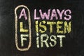 ALF acronym (always listen first)