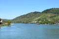 Alf, Germany - 09 08 2020: small ferry on the Mosel between Alf and Bullay