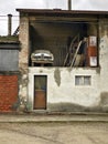 Alfa Romeo car abandoned in a rustic rural countryside house, Italy Royalty Free Stock Photo