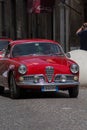 :ALFA ROMEO GIULIETTA on an old racing car in rally RAID ADRIATICO