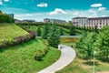 Alfa Romeo park in the new, modern Portello area in Milan