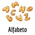 Alfabeto pasta icon, cartoon style Royalty Free Stock Photo